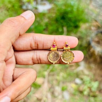 Lakshmi coin Earring (Ruby)