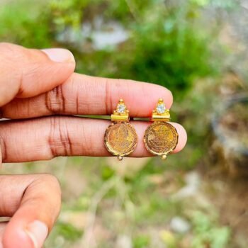 Lakshmi coin earing(white)