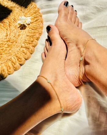 Pastel green stoned Anklet