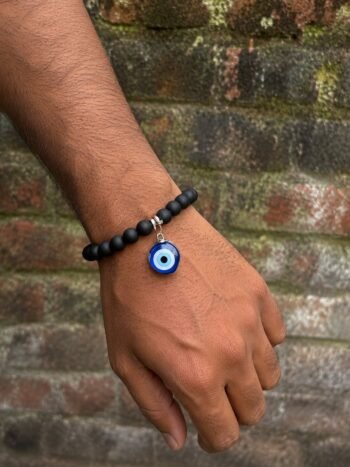 Black beaded evil bracelet